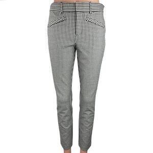 Gap Black White Gingham Checkered Plaid Stretch Skinny Ankle Casual Pants Size 2